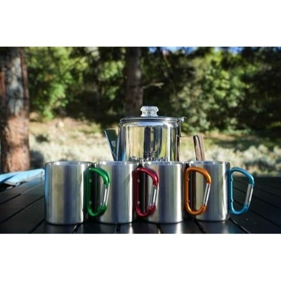 Alpine Mountain Gear 9 cup Percolator 5-Piece Stainless Steel Coffee Set - Picture 2 of 12